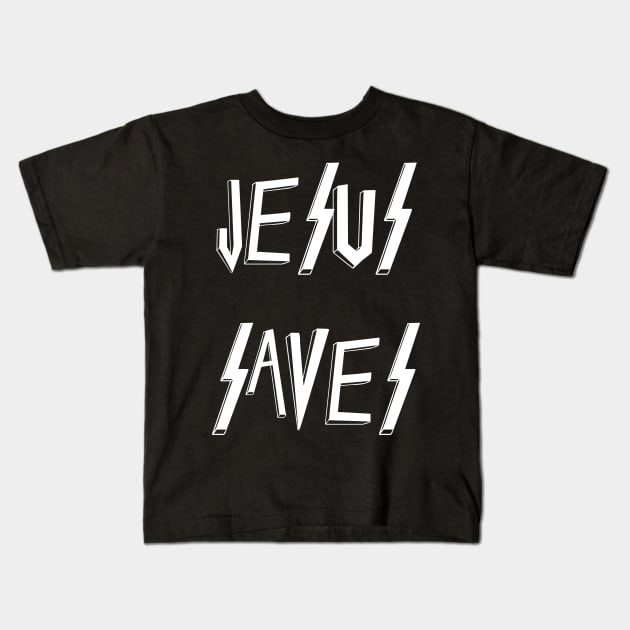 Jesus Saves Slayer Parody Kids T-Shirt by thecamphillips